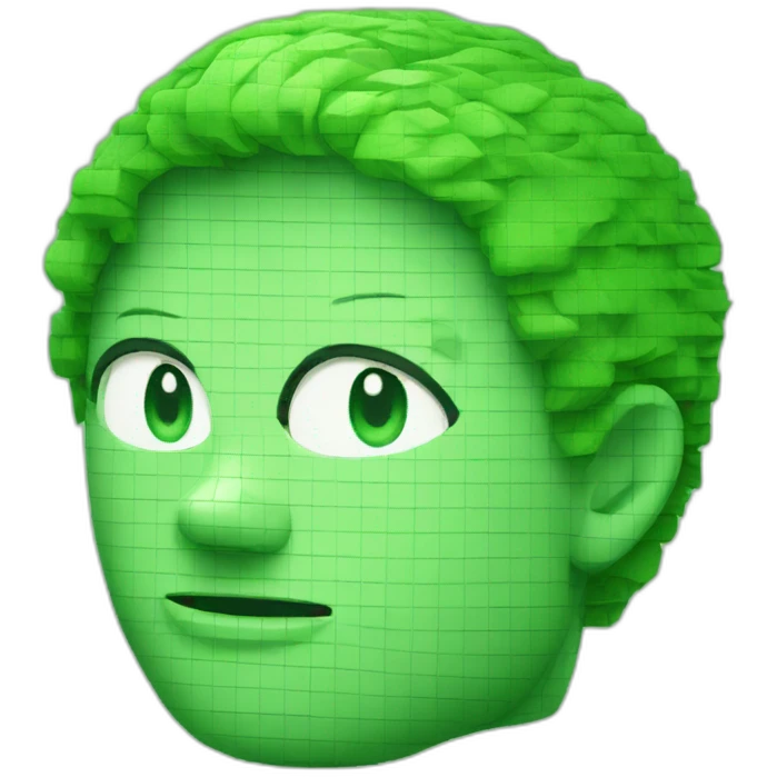 pixelated green sheet head emoji