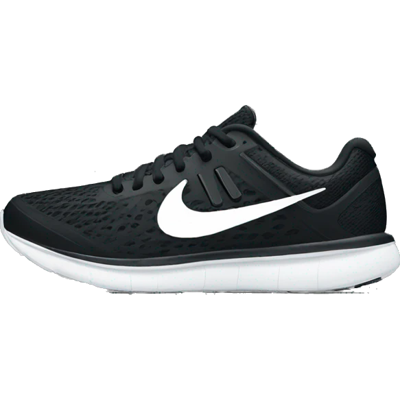 black nike running shoes white logo emoji