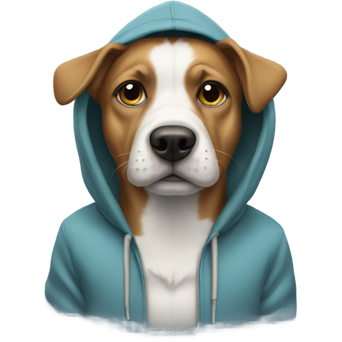 Dog wearing a hoodie emoji
