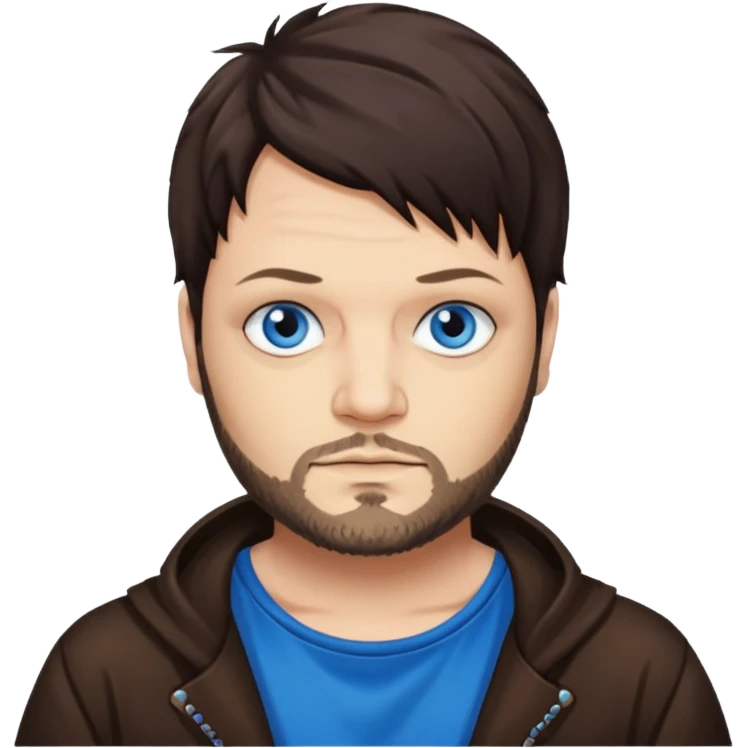 Bam Margera with dark brown hair, blue eyes emoji