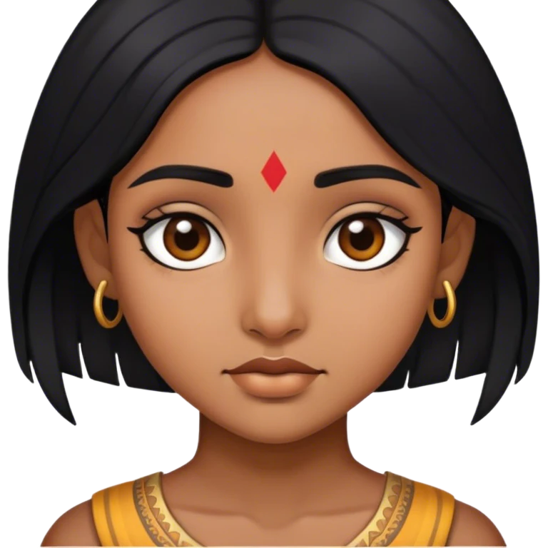 Indian girl with black eyes & black hair  emoji