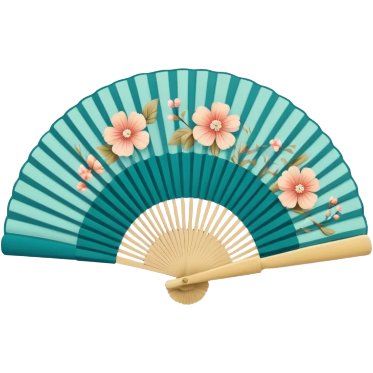 hand held ladies fan with accordian pleats emoji