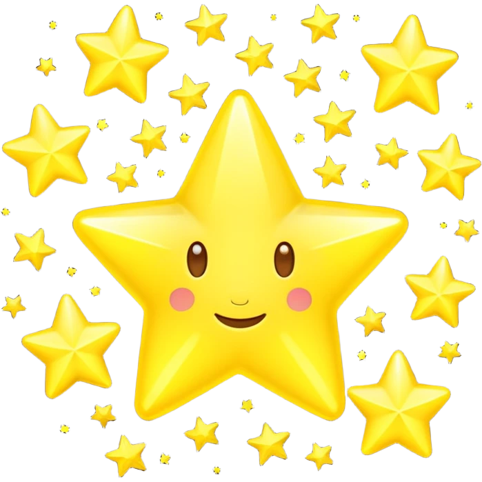 Yellow stars 3d emoji