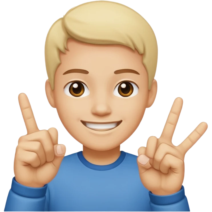 Smiling while having a middle fingers  emoji