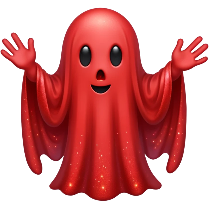 red glitter ghost style emoji