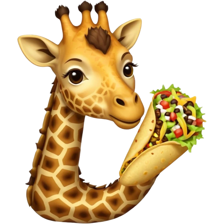 giraffe eating a taco emoji