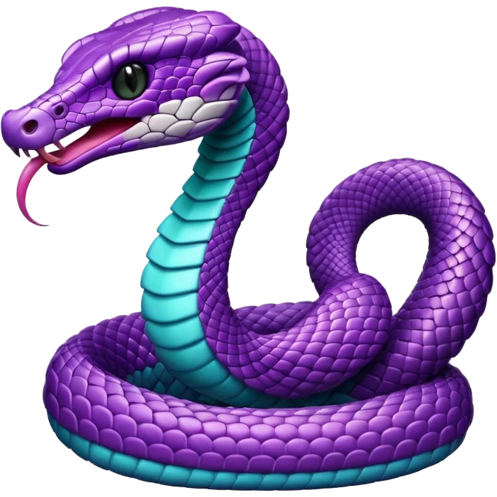 glitter purple and cian cobra emoji