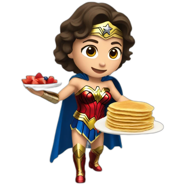 Wonder woman qui fait des crêpes emoji