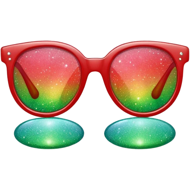 glitter red and green glasses vertically emoji