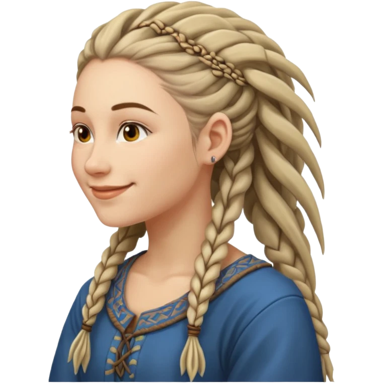 slavic woman with dreadlocks side view emoji