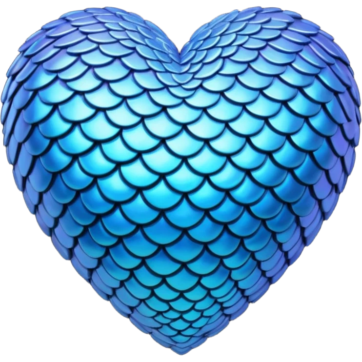 Blue heart with scales emoji