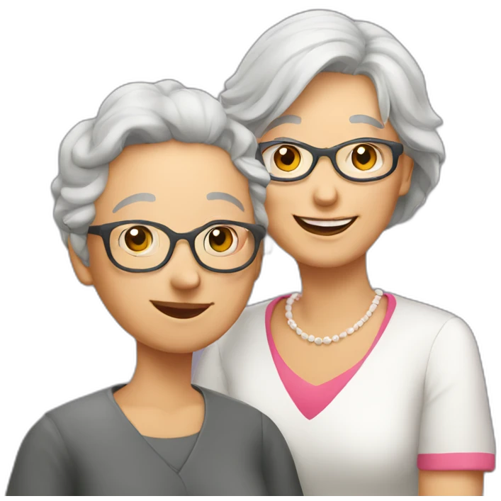 Classmates Reunion with older lady teacher emoji