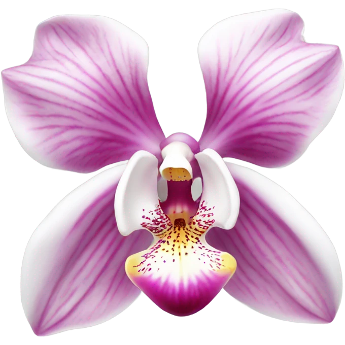 beautiful pink and white orchid emoji