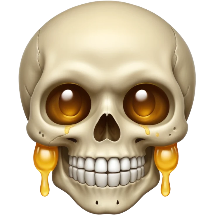 Skull smiling sweating emoji