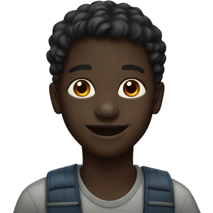 smiling dark-skinned boy portrait emoji