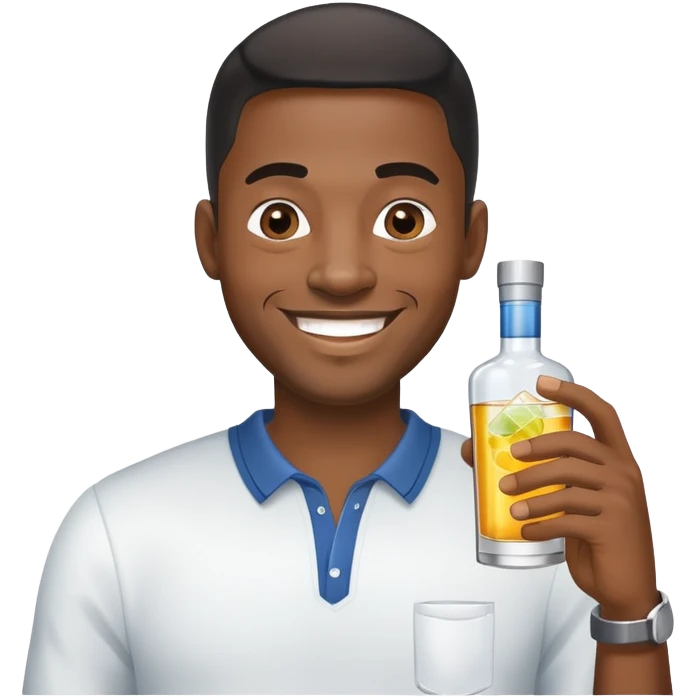 Black man with vodka  emoji