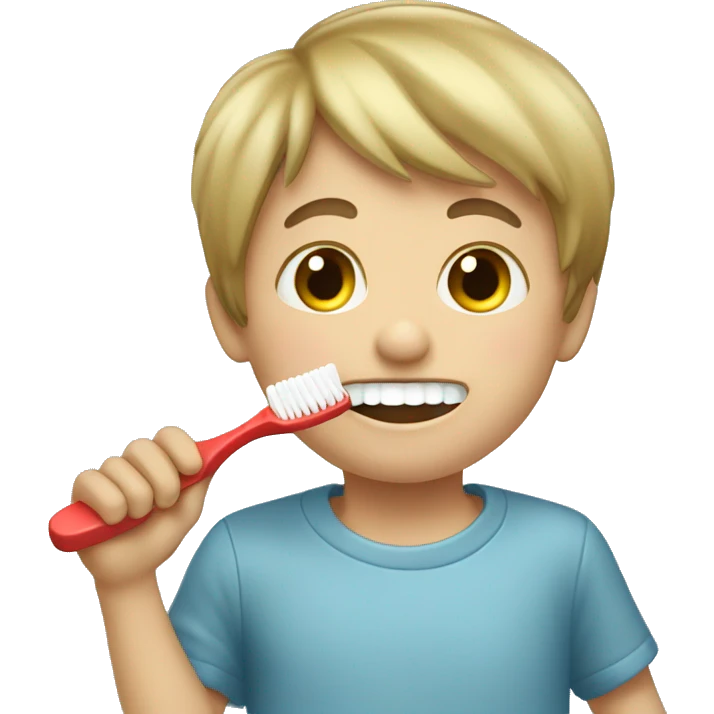 boy brushing teethbrush emoji