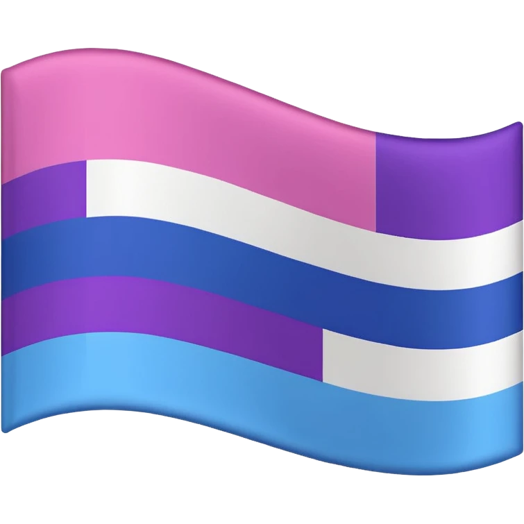 I want a flag, I want the first stripe at the very top of the flag to be pink 🩷. The middle stripe will be the color purple 💜. And finally the bottom stripe will be the color blue 💙. emoji