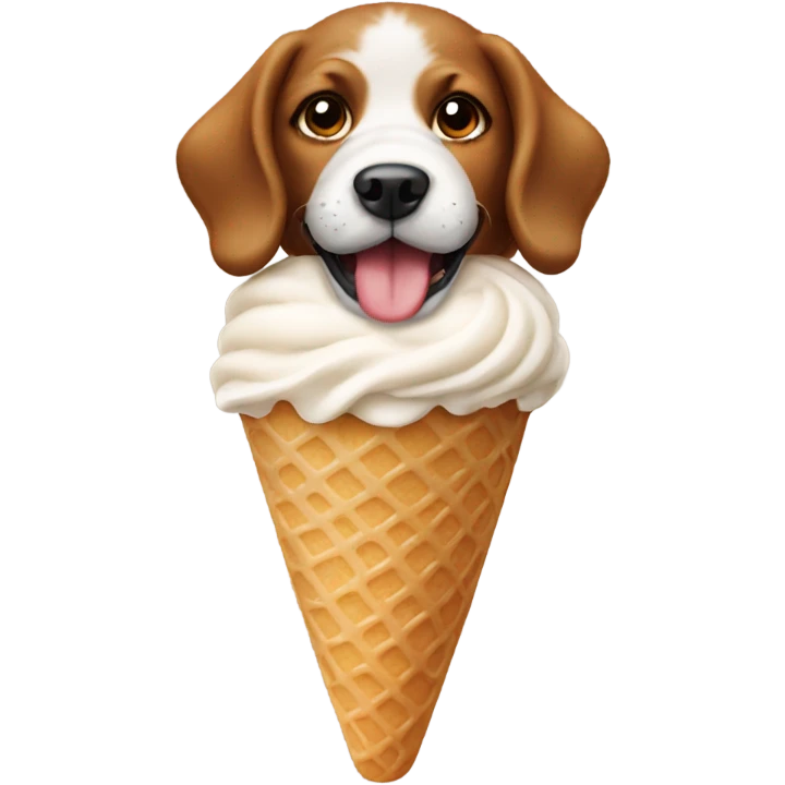 Ice cream as a dog emoji