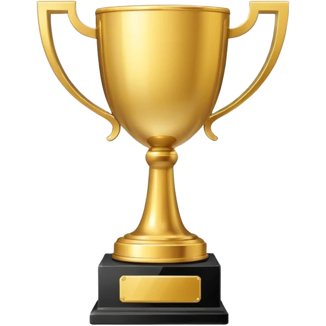 single golden winner trophy cup emoji, shiny metallic, minimal flat vector style, isolated on white background, no text, no watermark  emoji