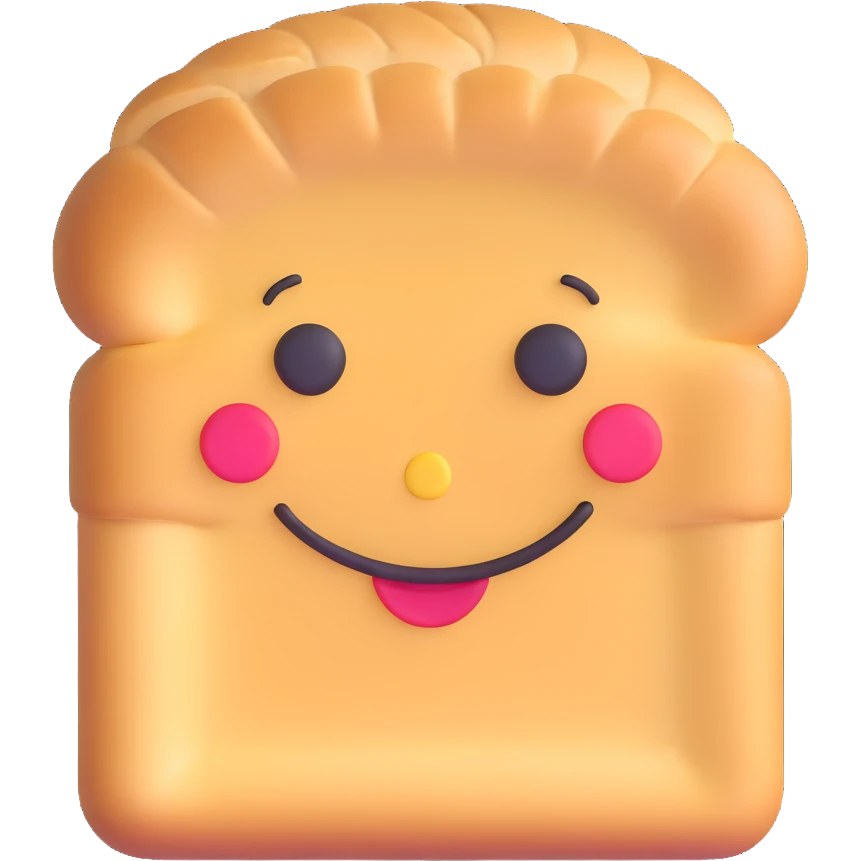 a loaf of bread with a smiley face emoji