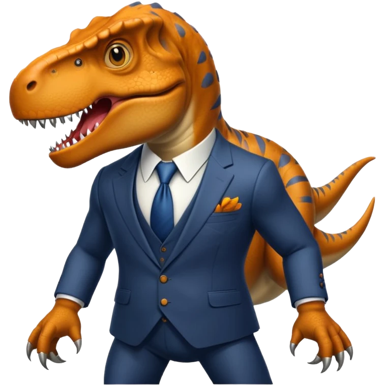 T-rex with a suit  emoji