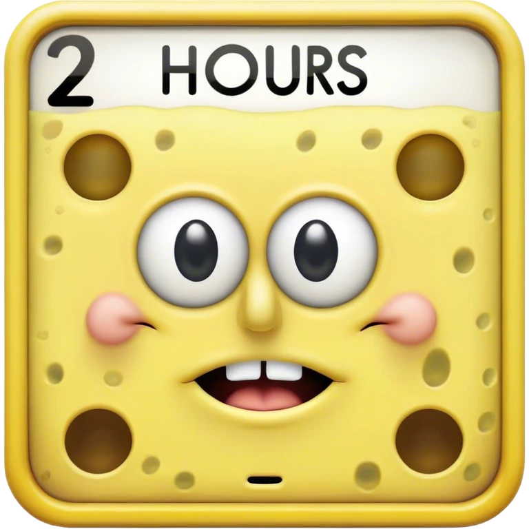 Create a sign that said 2 hours later with SpongeBob on it  emoji