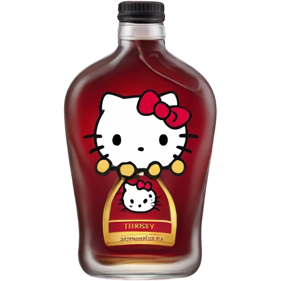 Hello kitty crying with tears holding Hennessy😭  emoji