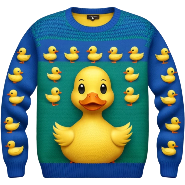 woven sweater with duck pattern emoji
