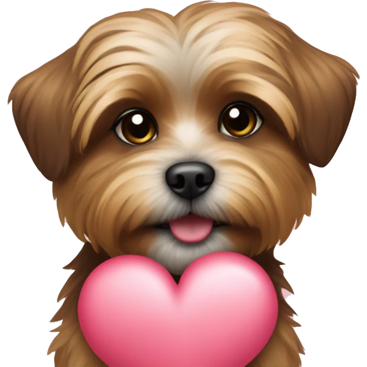 shorkie hugging heart emoji