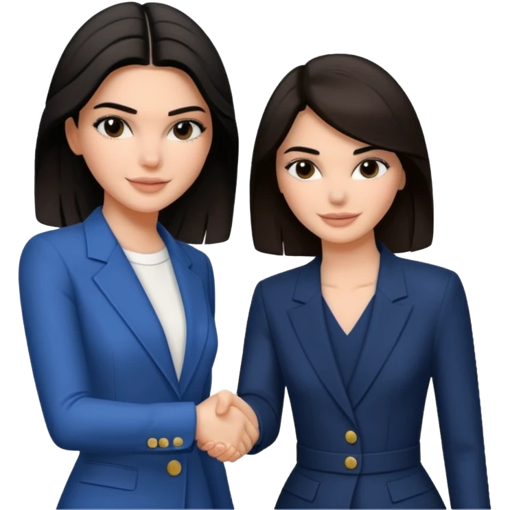kendall jenner shaking hands with a other woman emoji