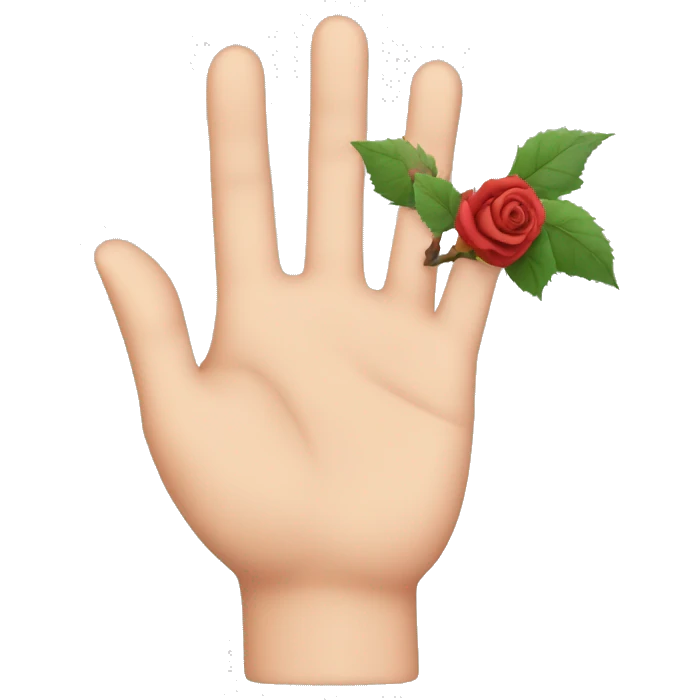 A rose thorn pricking your hand emoji