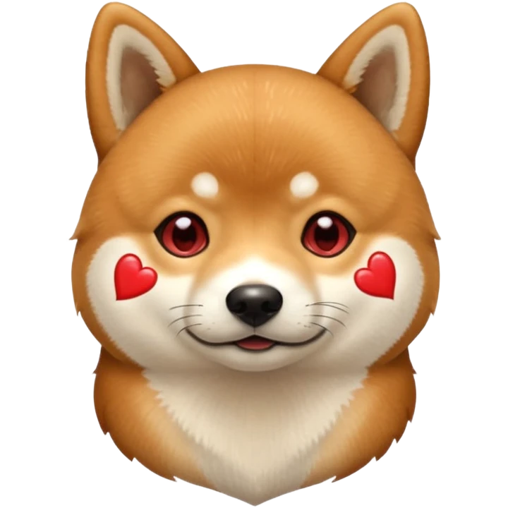 Shiba Jasper many small red hearts emoji
