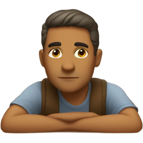 Man daydreaming about a house emoji