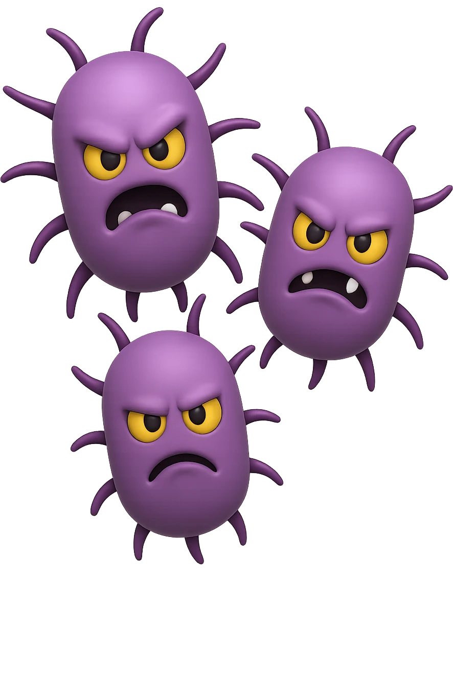 emoji 3d stile iphone di tre batteri intestinali cattivi 3d emoji