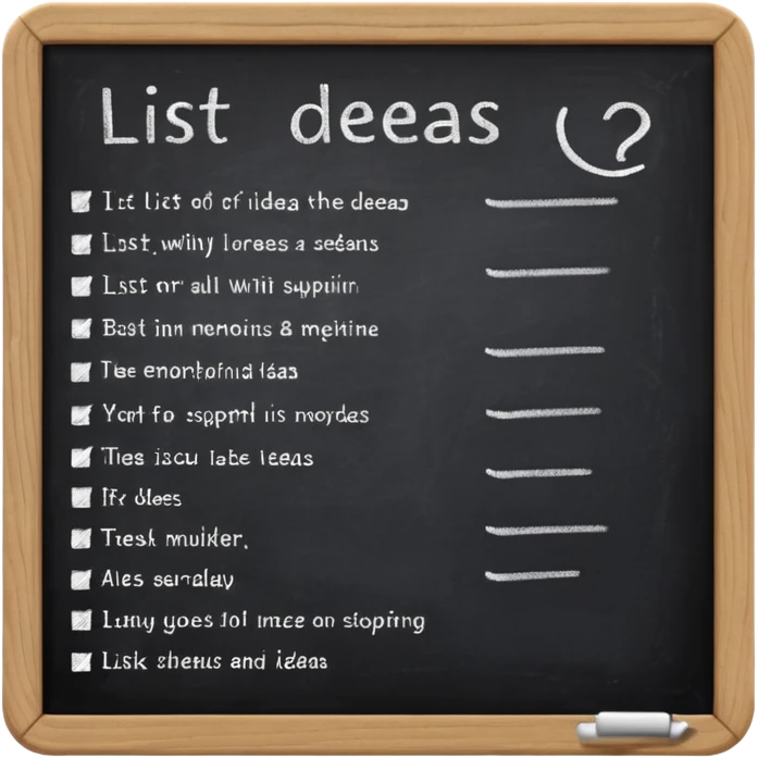 brain dump list in a chalk board emoji