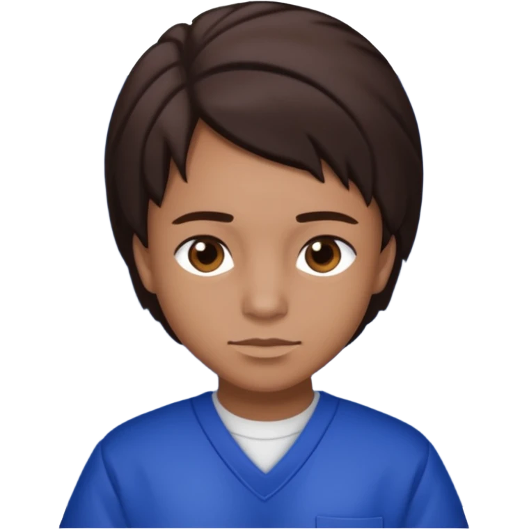 Dre from Lockdown with dre skin, brown eyes, dark brown hair , cobalt blue inmate outfit  emoji
