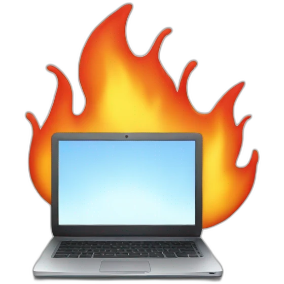 laptop fire emoji