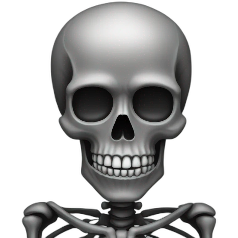 A black skeleton emoji