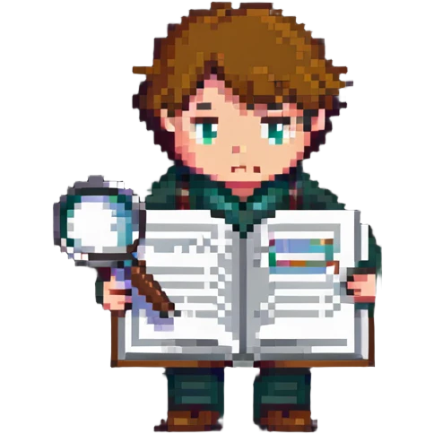 curious person with magnifying glass examining book emoji