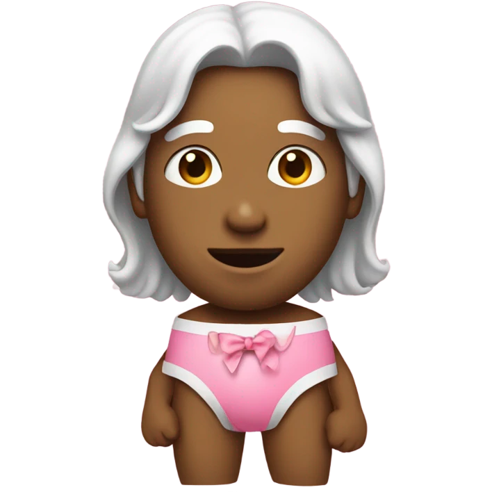 Man in Pink panties with bow emoji