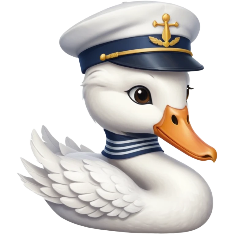 The white swan and the sailor emoji