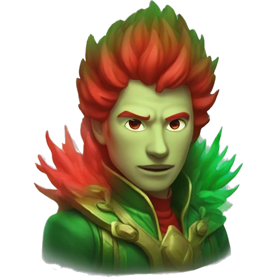 Red and green aura emoji