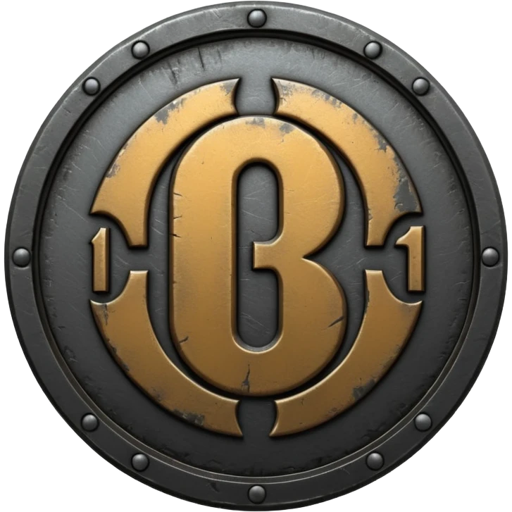 Minimal emoji, gothic metal coin made of black steel, engraved number 1 at the center, ancient industrial aesthetic, worn metal texture, no glow, no neon, flat emoji design, centered, transparent background emoji