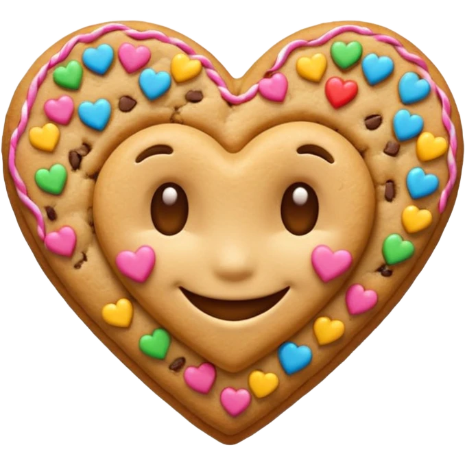 Cookie heart, make it smile.  emoji