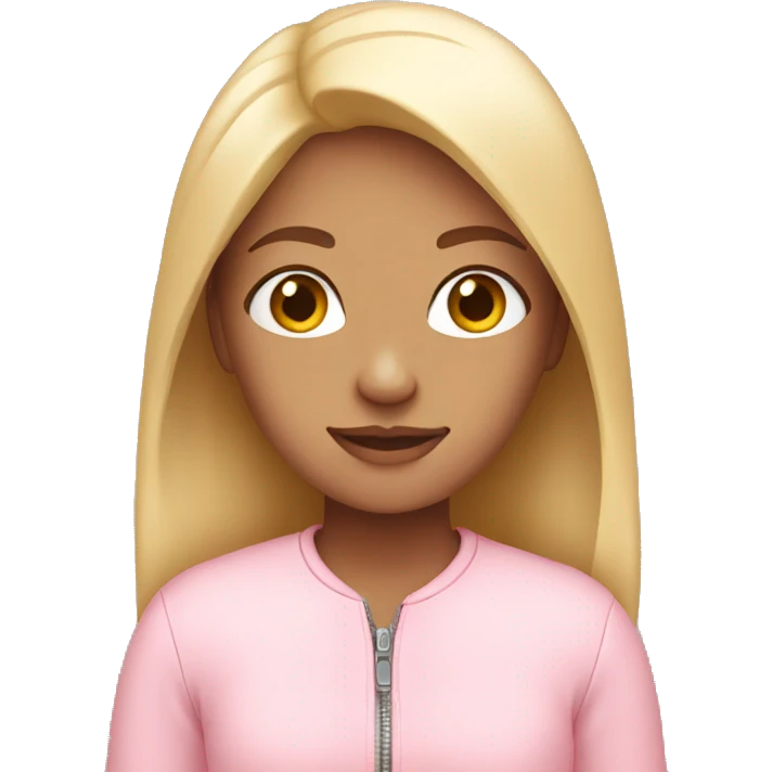 girl with a light pink zip up  emoji