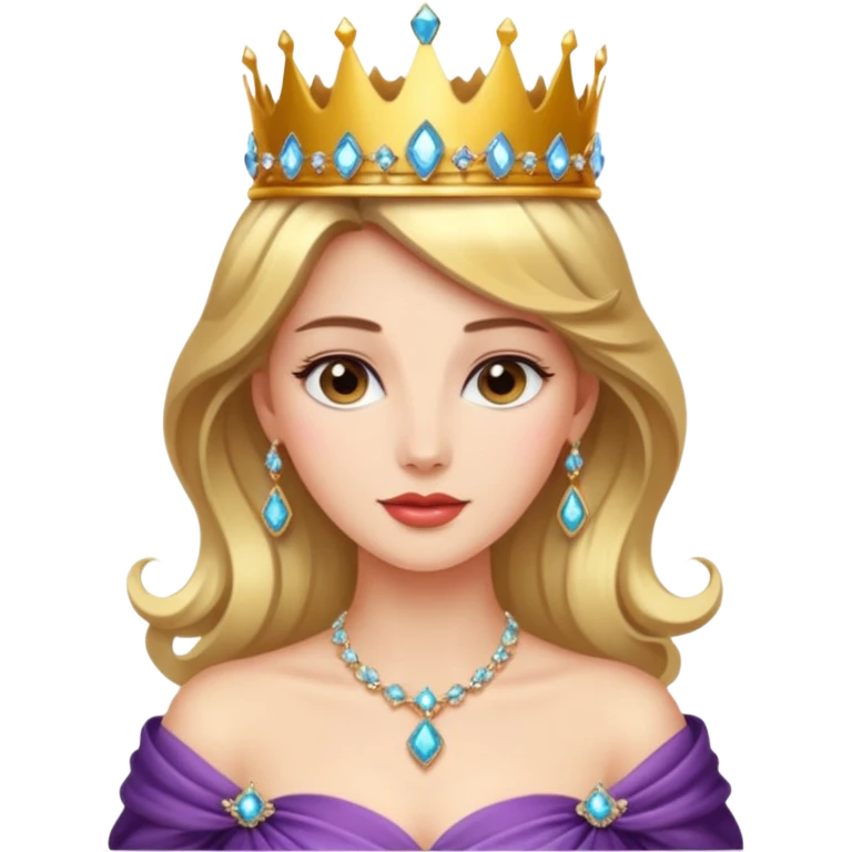 Queen – Elegant woman with jeweled crown and gown emoji