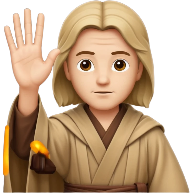 Jedi mind trick where a jedi is waving his hand emoji