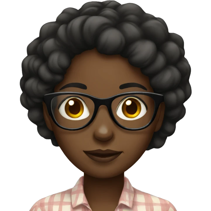 Black girl with glasses emoji
