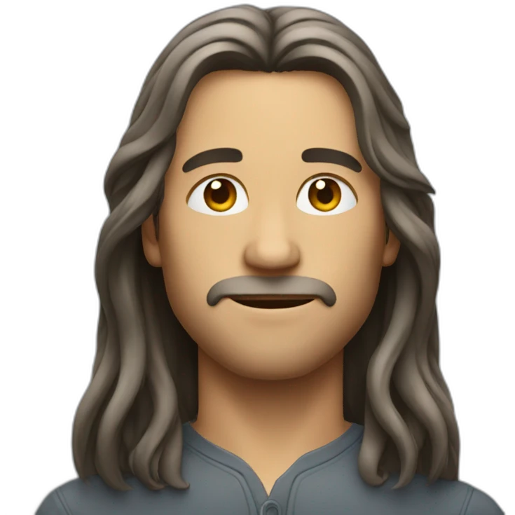 Man with long hairs emoji